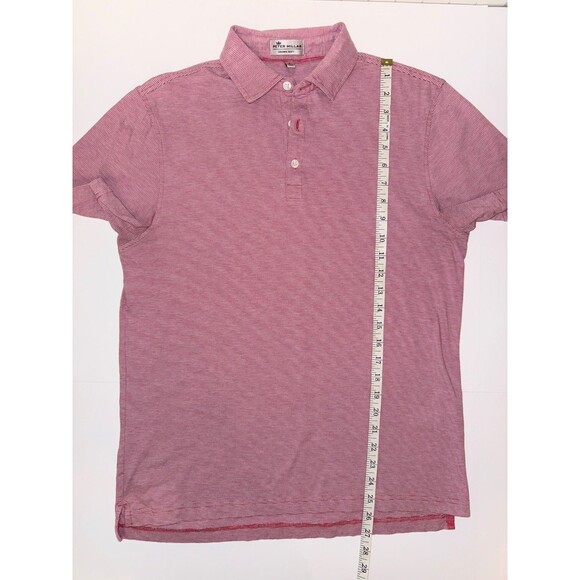 Peter Millar Crown Soft Polo T Shirt Collared Short Sleeve Pink White Striped S - Picture 7 of 10